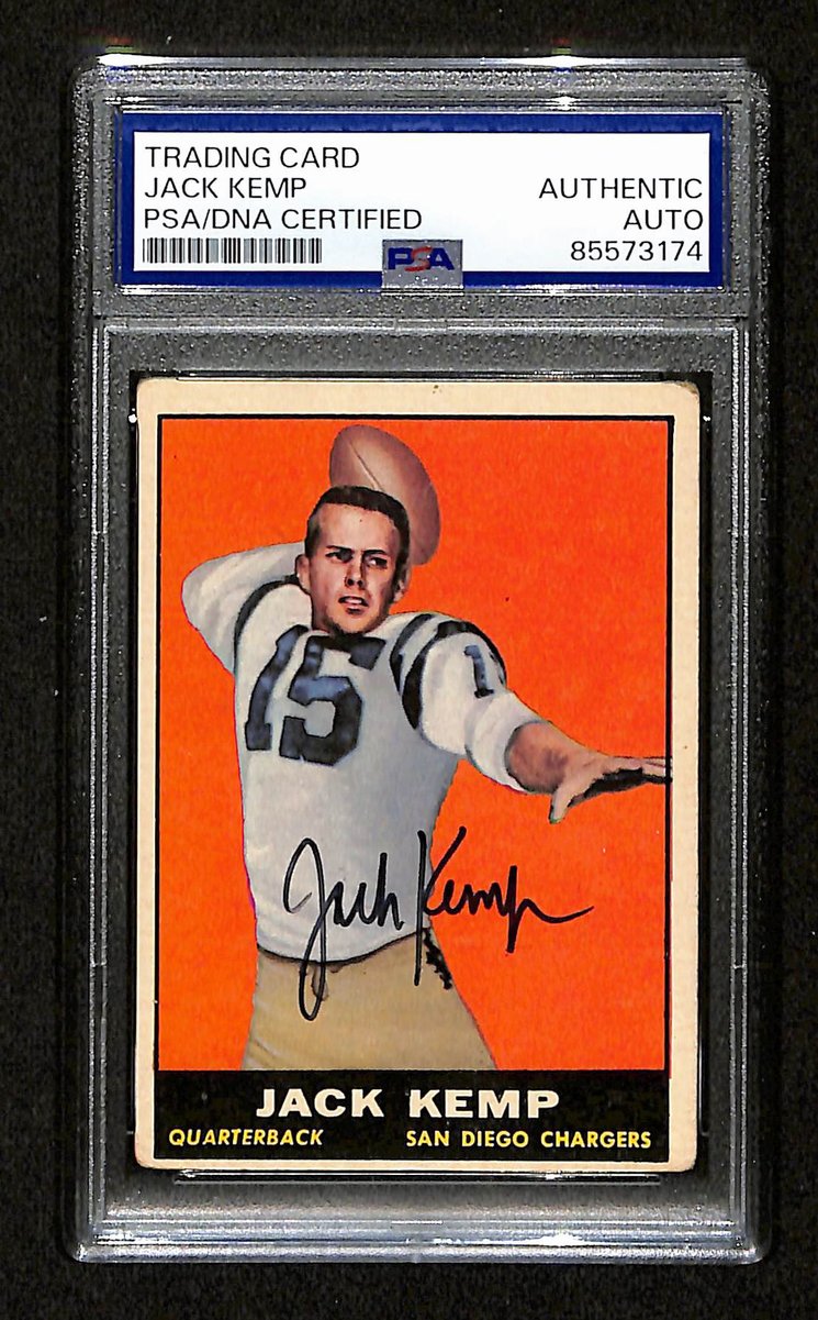 Jack Kemp Chargers Signed/Auto On Card 1961 TOPPS Card #166 PSA/DNA 198770