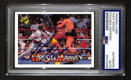 Hulk Hogan Signed/Auto 1990 Classic Wrestlemania IV Card #35 PSA/DNA 198775