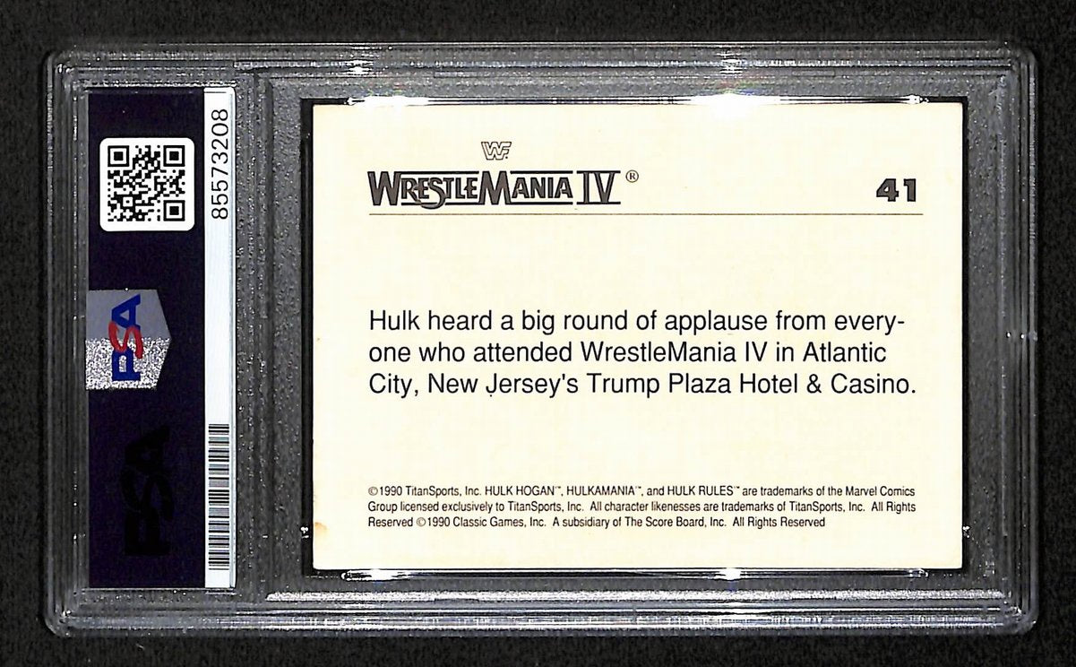 Hulk Hogan Signed/Auto 1990 Classic Wrestlemania IV Card #41 PSA/DNA 198777