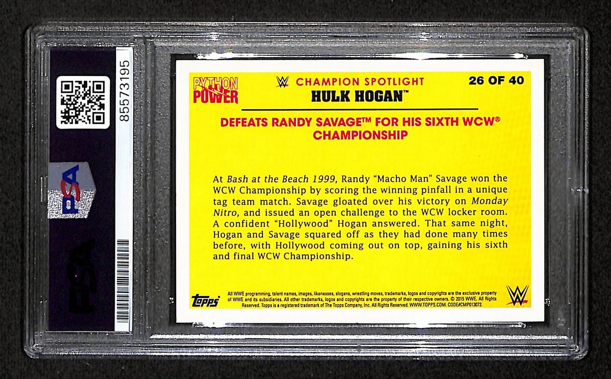 Hulk Hogan Signed/Auto 2015 TOPPS WCW Champion Card #26 PSA/DNA 198781