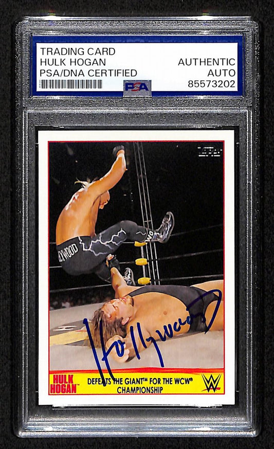 Hulk Hogan Signed/Auto 2015 TOPPS WCW Champion Card #21 PSA/DNA 198784