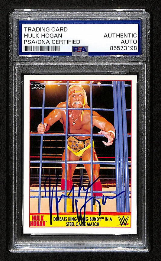 Hulk Hogan Signed/Auto 2015 TOPPS WCW Champion Card #3 PSA/DNA 198786