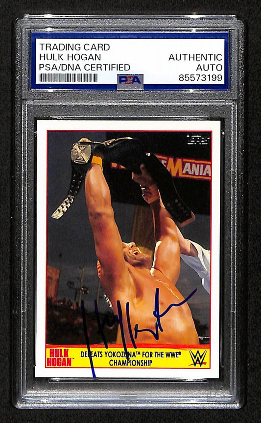 Hulk Hogan Signed/Auto 2015 TOPPS WWE Champion Card #18 PSA/DNA 198787