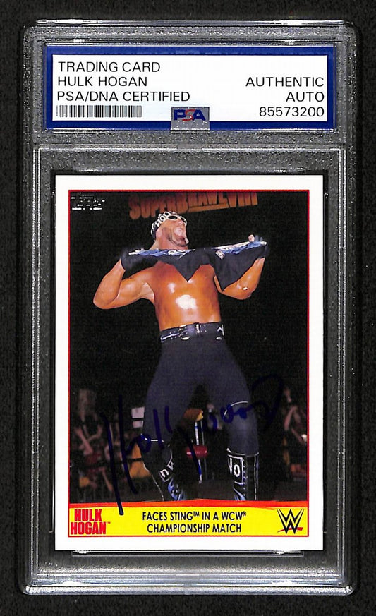 Hulk Hogan Signed/Auto 2015 TOPPS WWE Champion Card #23 PSA/DNA 198789