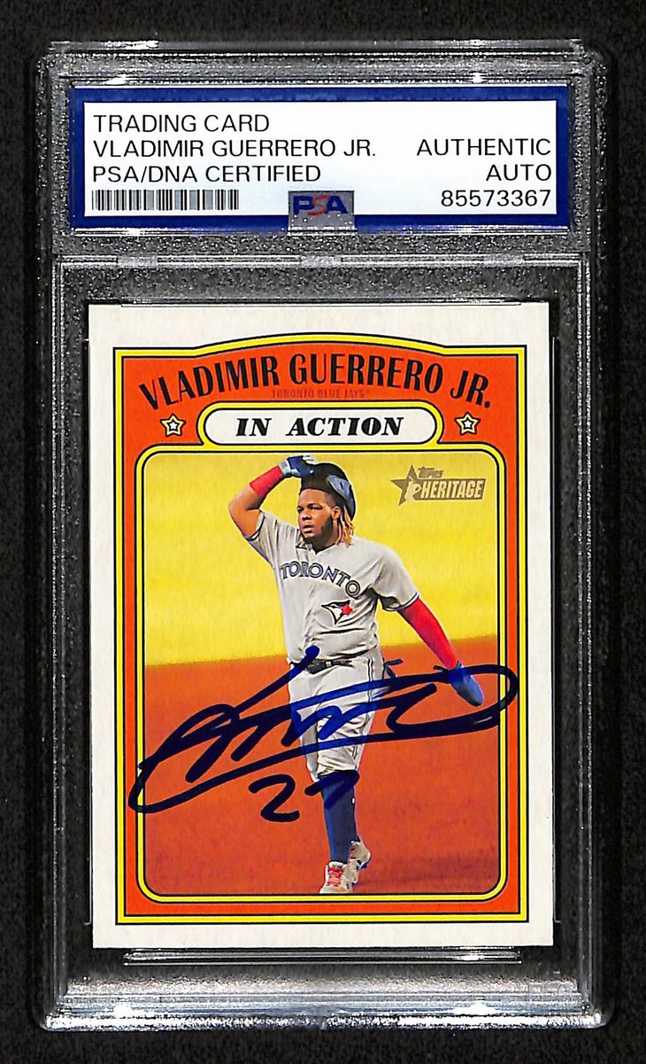Vladimir Guerrero Jr. Signed/Auto On Card 2021 TOPPS Card #194 PSA/DNA 198757