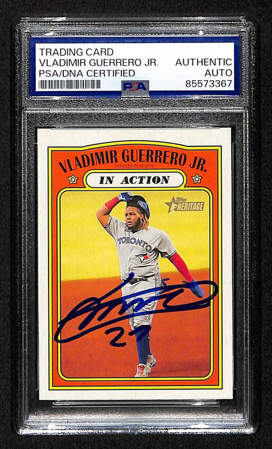 Vladimir Guerrero Jr. Signed/Auto On Card 2021 TOPPS Card #194 PSA/DNA 198757