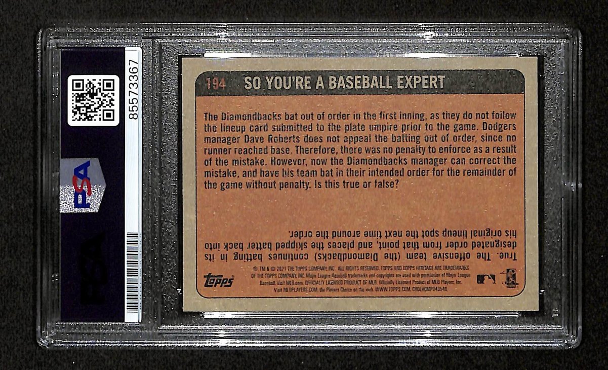 Vladimir Guerrero Jr. Signed/Auto On Card 2021 TOPPS Card #194 PSA/DNA 198757