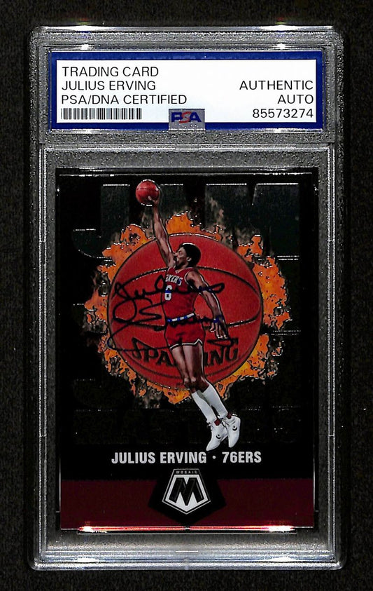 Julius Erving HOF Signed/Autographed On Card 2019 Panini Card #2 PSA/DNA 198761