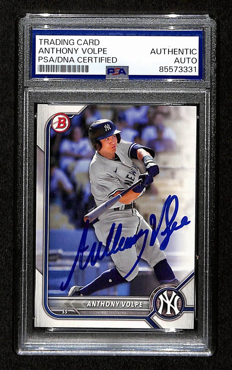 Anthony Volpe Signed/Auto On Card 2022 Bowman RC Card #BD-68 PSA/DNA 198763