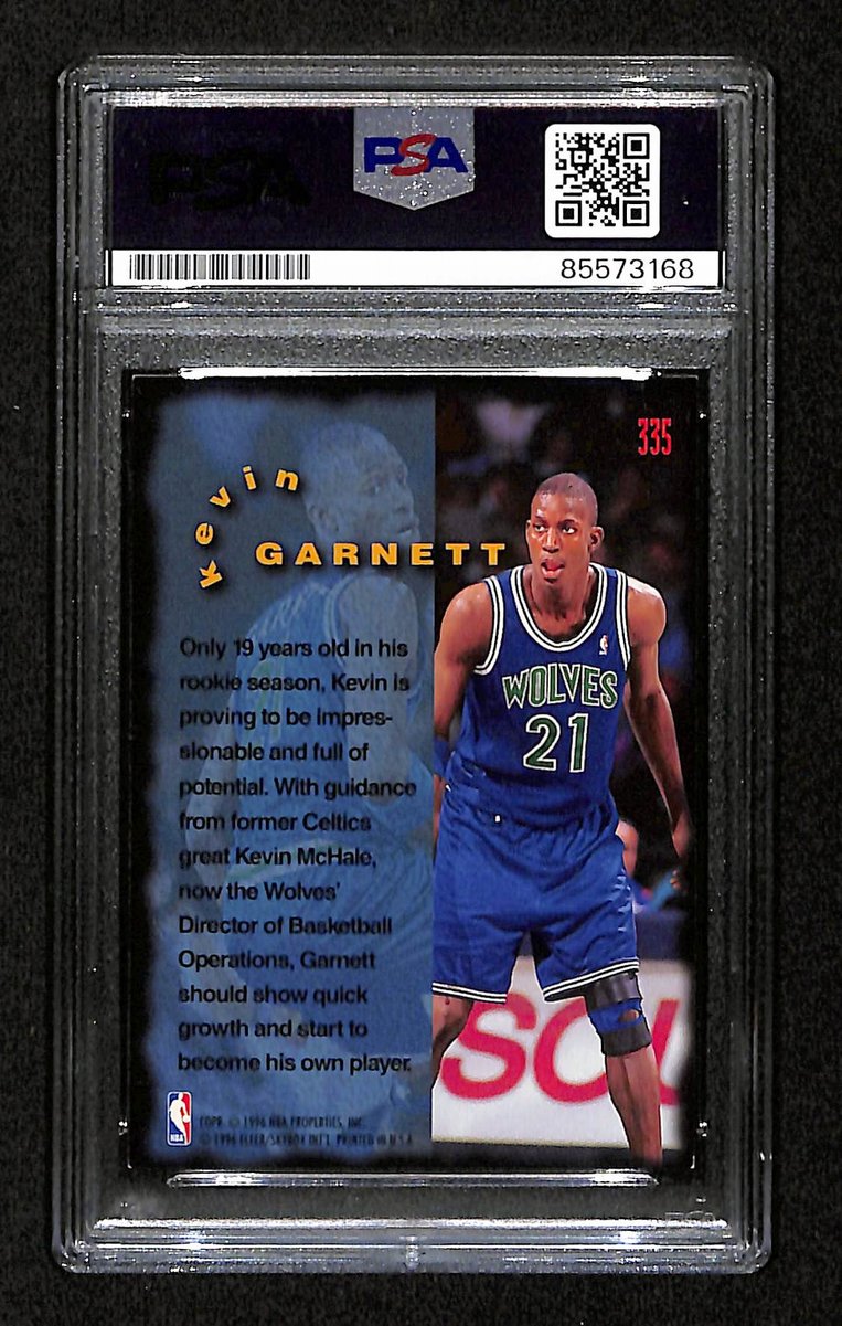 Kevin Garnett HOF Signed/Auto On Card 1995-96 Fleer RC Card #335 PSA/DNA 198726