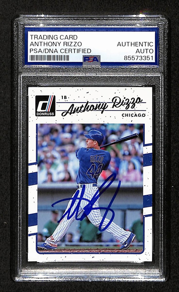 Anthony Rizzo Signed/Autographed On Card 2017 Donruss Card #70 PSA/DNA 198740