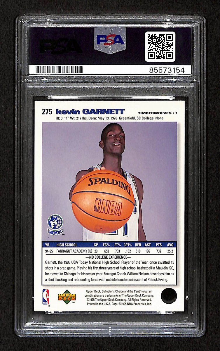 Kevin Garnett HOF Signed/Auto On Card 1995-96 Upper Deck RC Card #275 PSA/DNA2