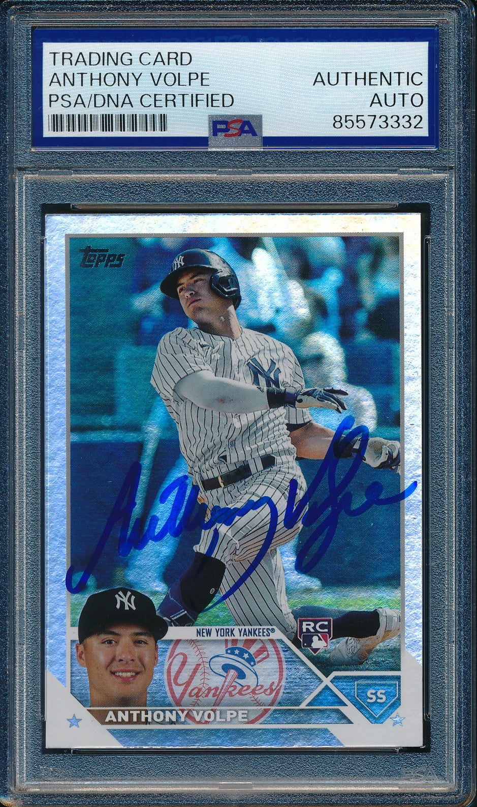 Anthony Volpe Signed/Auto On Card 2023 TOPPS RC Card #460 Yankees PSA/DNA 198488