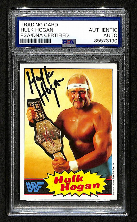 Hulk Hogan Signed/Autographed On Card 1985 TOPPS WWF RC Card #1 PSA/DNA 198797