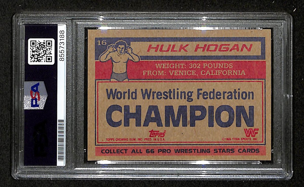 Hulk Hogan Signed/Autographed On Card 1985 TOPPS WWF Card #16 PSA/DNA 198798