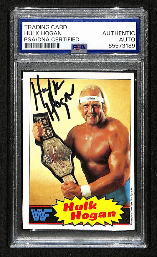 Hulk Hogan Signed/Autographed On Card 1985 TOPPS WWF RC Card #1 PSA/DNA 198799