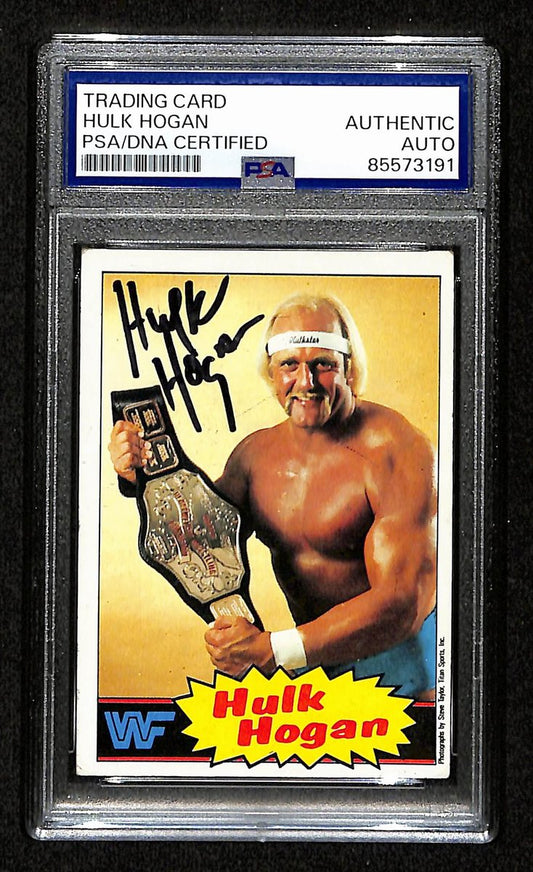 Hulk Hogan Signed/Autographed On Card 1985 TOPPS WWF RC Card #1 PSA/DNA 198800
