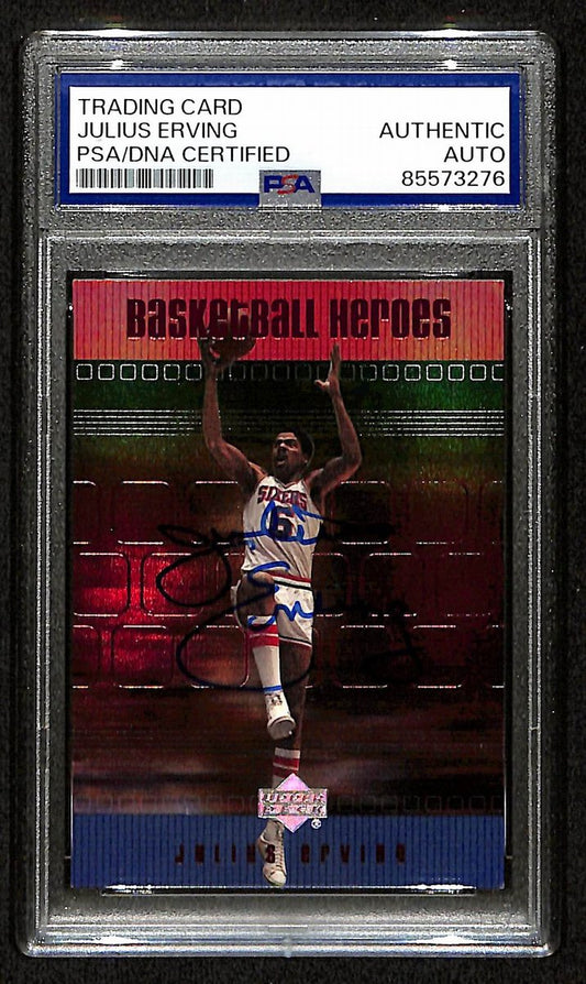 Julius Erving HOF Signed/Auto On Card 2000 Upper Deck Card #H54 PSA/DNA 198808