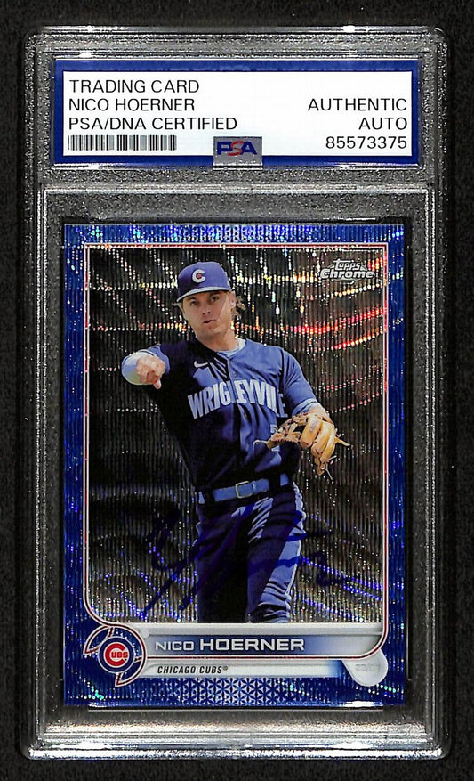 Nico Hoerner Signed/Auto On Card 2022 TOPPS 63/75 Card #111 Cubs PSA/DNA 198811