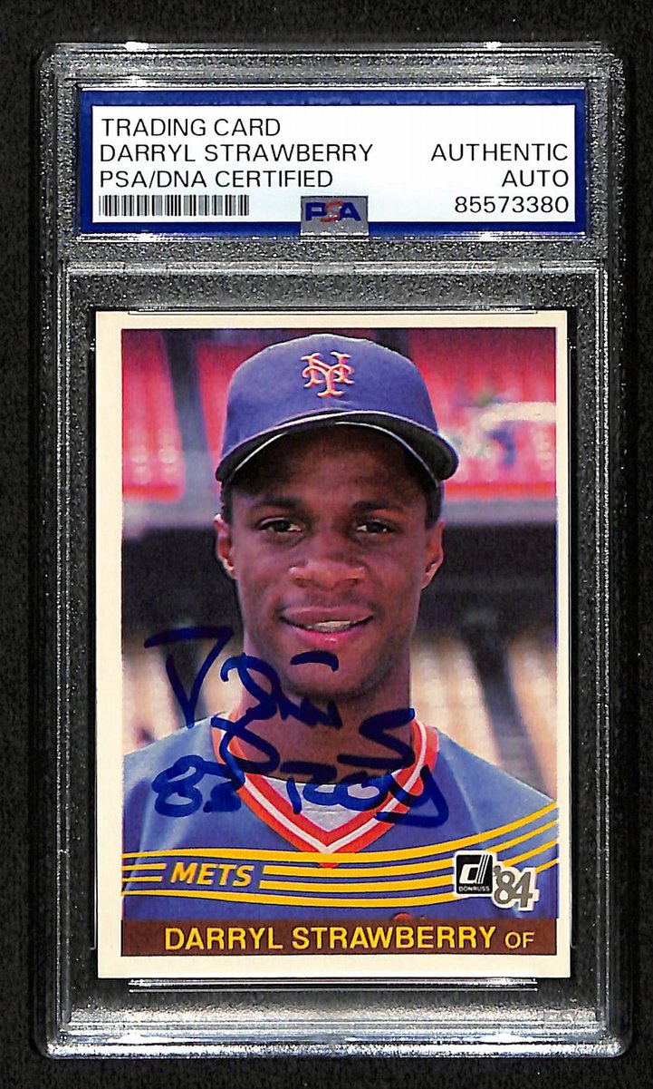 Darryl Strawberry Signed/Inscr On Card 1984 Donruss RC Card #68 PSA/DNA 198812