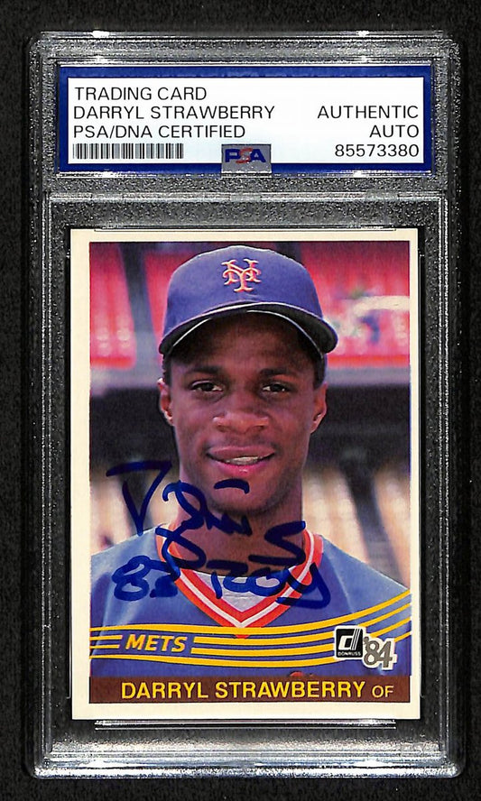 Darryl Strawberry Signed/Inscr On Card 1984 Donruss RC Card #68 PSA/DNA 198812