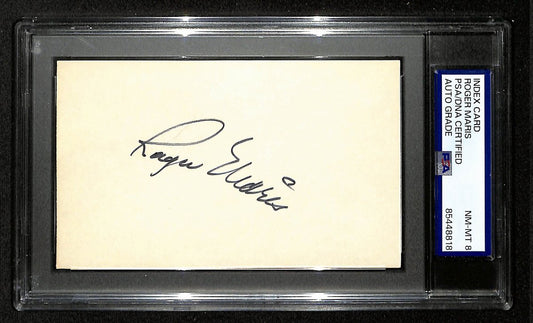 Roger Maris Signed/Autographed 3x5 Index Card New York Yankees PSA/DNA 198814