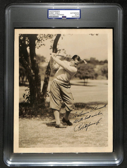 Robert T. Jones Jr. Golf Pro Signed/Inscribed 8x10 B/W Photo PSA/DNA 198792