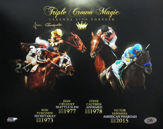 Jean Cruguet Signed/Autographed 16x20 Triple Crown Magic Photo MAB 198326