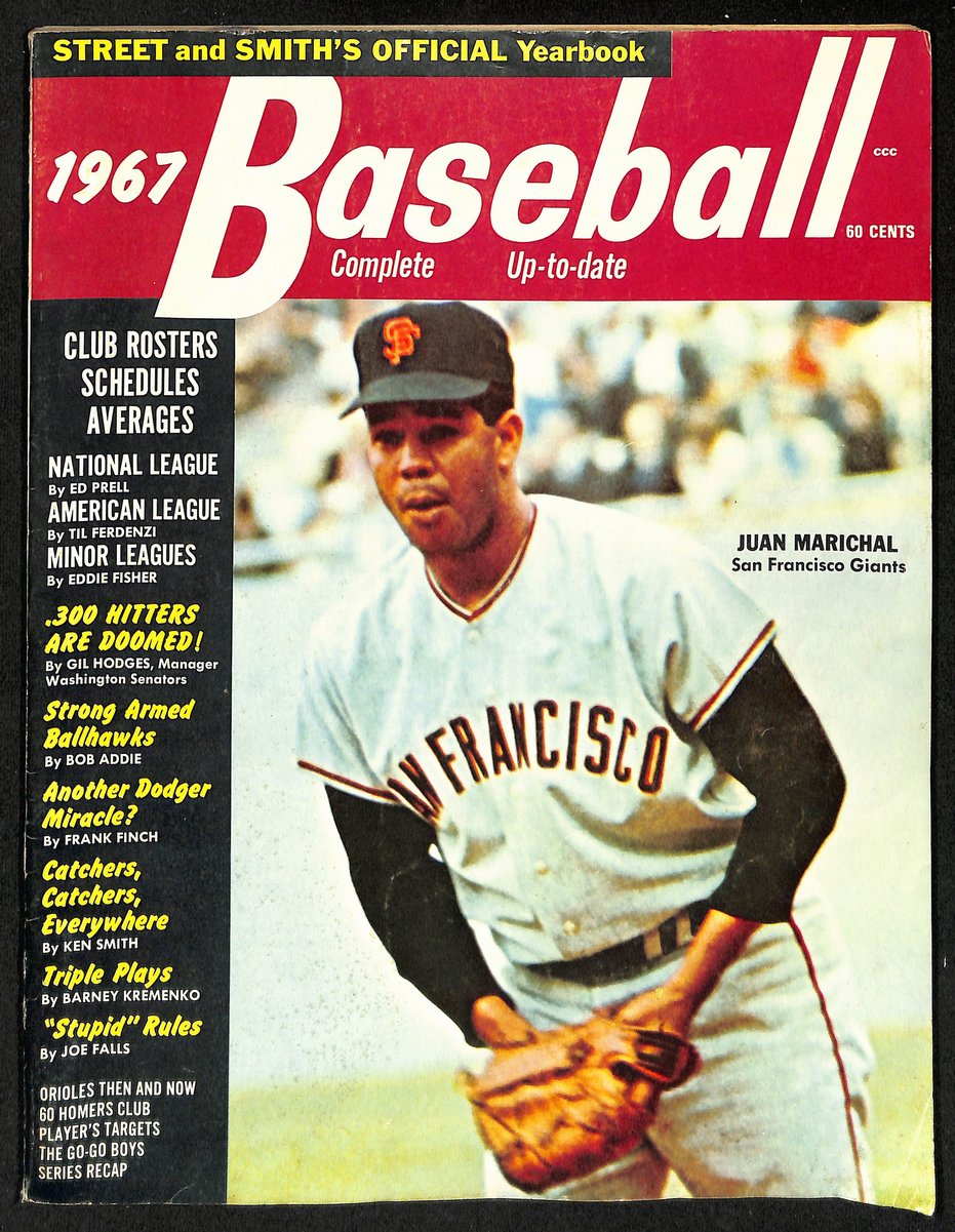 1967 Street & Smith's Baseball Magazine Juan Marichal on Cover No Label 198807