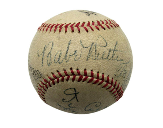 Babe Ruth (2) / Ty Cobb / Tris Speaker Signed/Auto Official Baseball PSA 198535