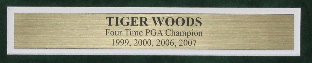 Tiger Woods Signed/Auto Yellow 1999 Medinah Flag Framed BAS/Beckett 197405
