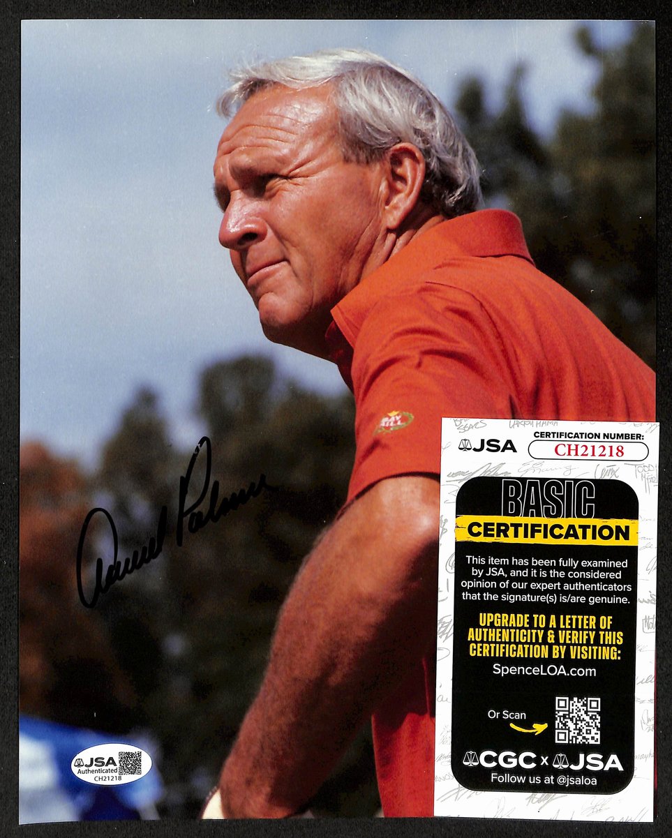 Arnold Palmer Signed/Inscribed 8x10 Photo PGA Masters Champ JSA 198834