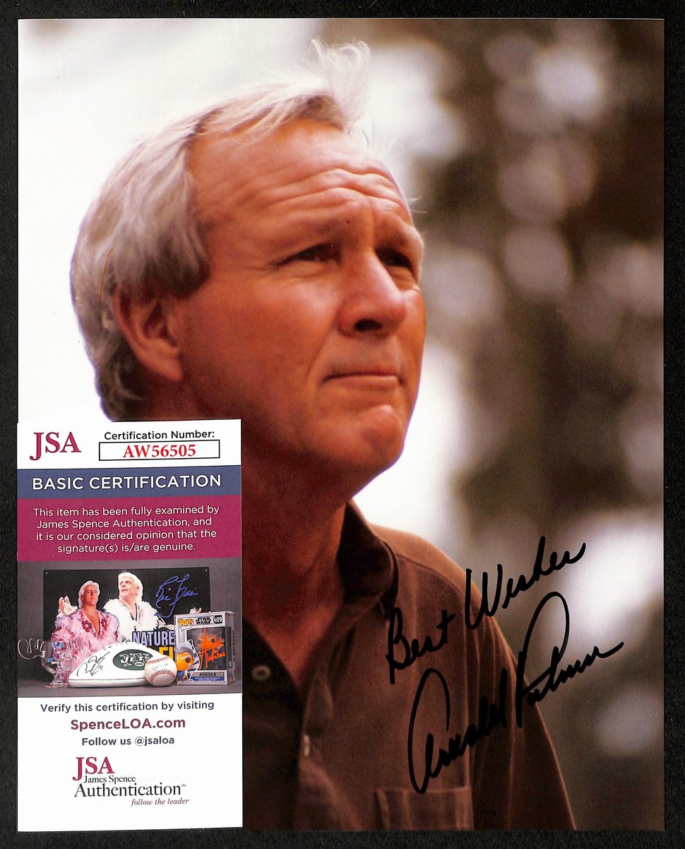 Arnold Palmer Signed/Inscribed 8x10 Photo PGA Masters Champ JSA 198837