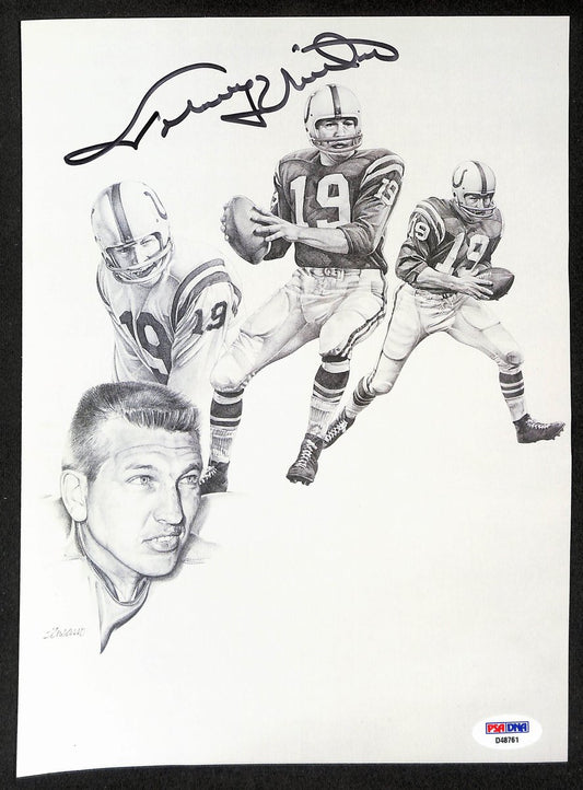 Johnny Unitas HOF Signed 8x11 1995 Magazine Lithograph Print PSA/DNA 198842