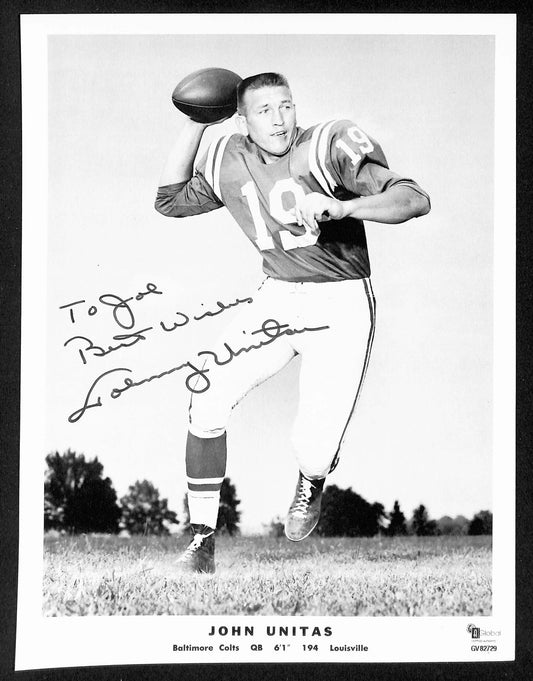 Johnny Unitas HOF Signed/Inscr Vintage 8x10 Photo Baltimore Colts PSA/DNA 198844