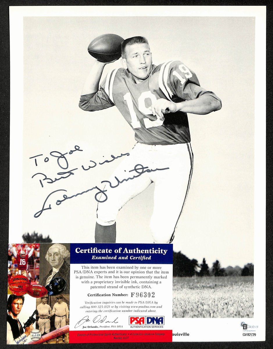 Johnny Unitas HOF Signed/Inscr Vintage 8x10 Photo Baltimore Colts PSA/DNA 198844