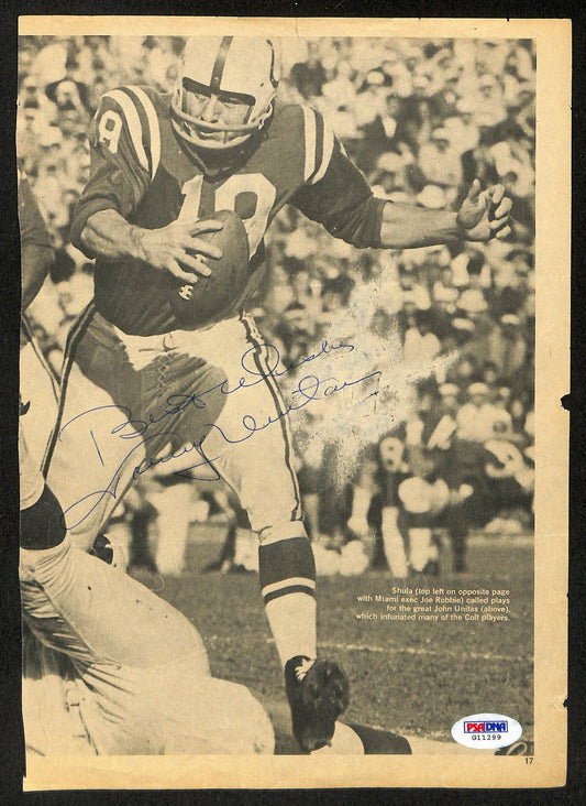 Johnny Unitas HOF Signed/Inscr Vintage 8x10 Magazine Photo Colts PSA/DNA 198848