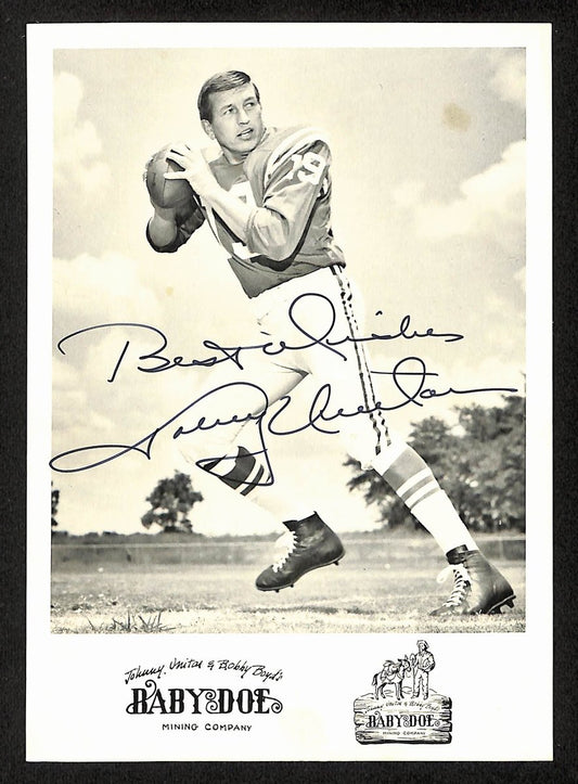 Johnny Unitas HOF Signed/Inscr 5x7 Photo Card Baltimore Colts PSA/DNA 198852