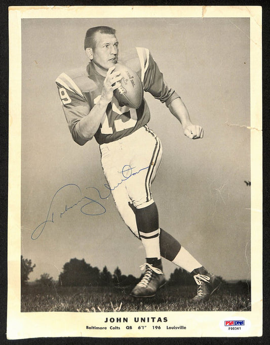 Johnny Unitas HOF Signed Vintage 8x10 Team Issued Photo Colts PSA/DNA 198855