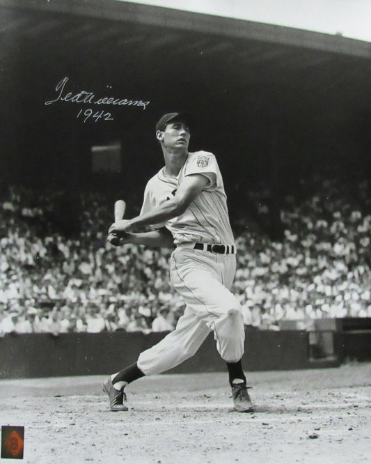 Ted Williams HOF Signed/Inscribed 16x20 B/W Photo Boston Red Sox TWF 198512