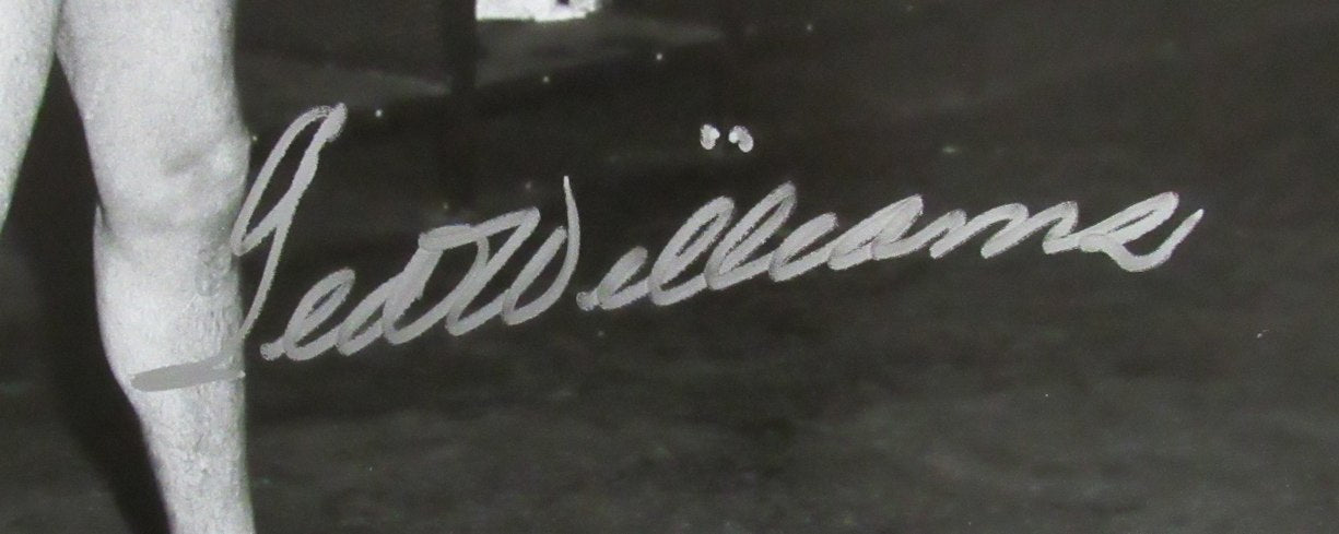 Ted Williams HOF Signed/Autographed 16x20 B/W Photo Boston Red Sox TWF 198529