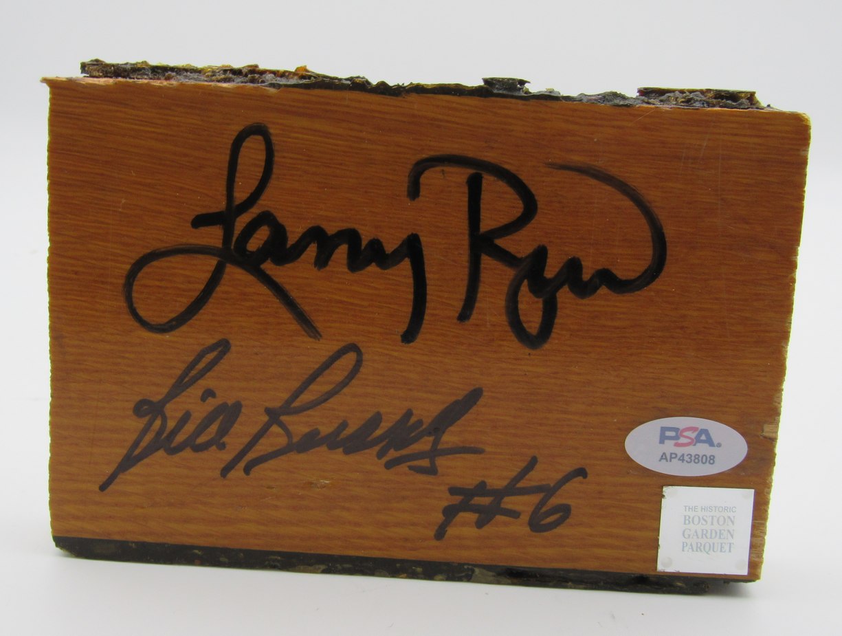 Larry Bird/Bill Russell Dual-Signed Boston Garden Floor 6x4 Board PSA/DNA 197423