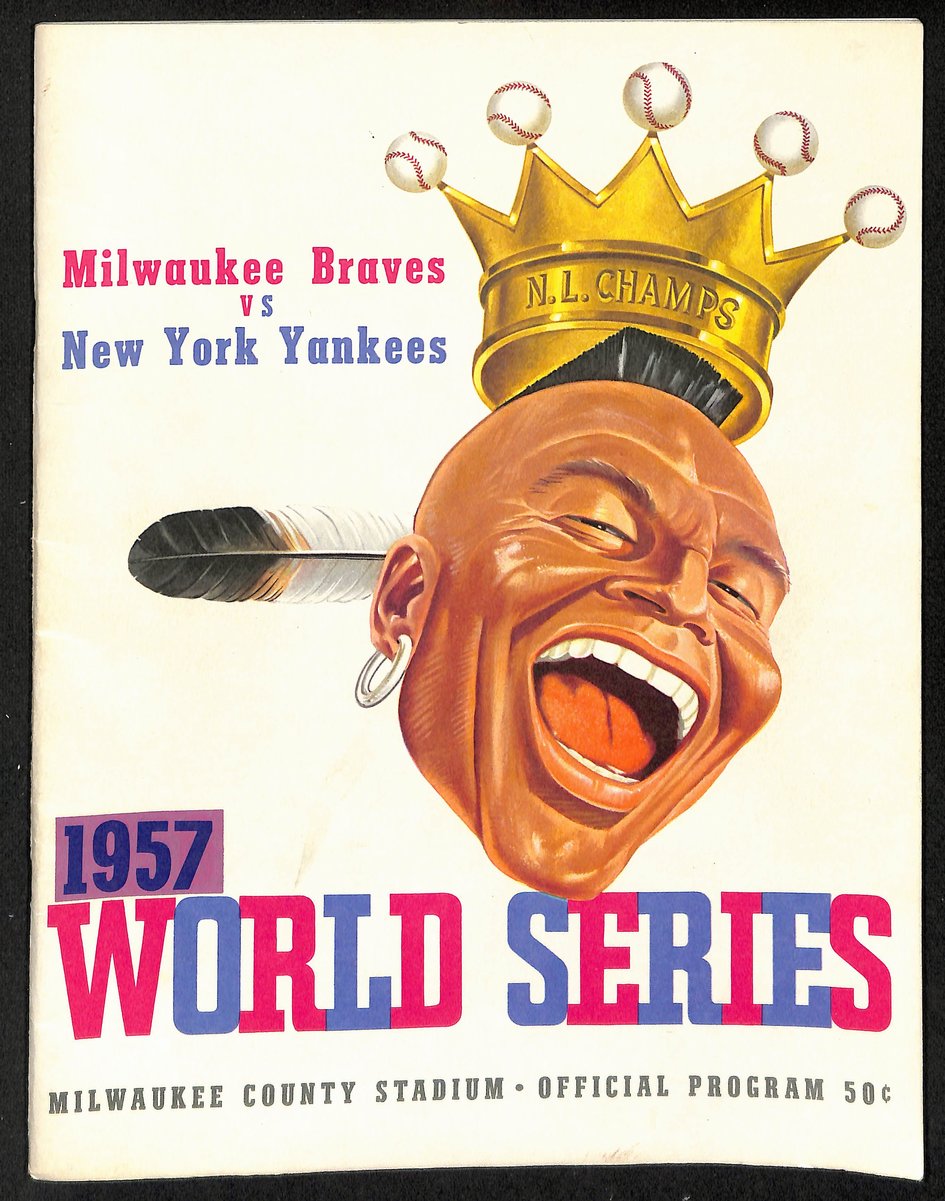 1957 World Series Program Milwaukee Braves vs. New York Yankees Scored 198890