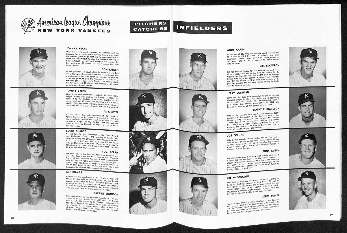 1957 World Series Program Milwaukee Braves vs. New York Yankees Scored 198890