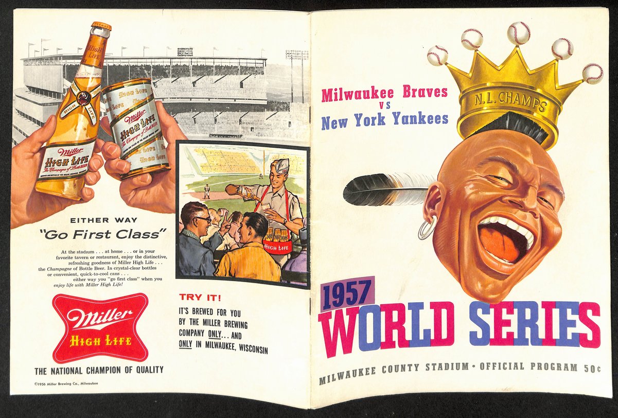 1957 World Series Program Milwaukee Braves vs. New York Yankees Scored 198890