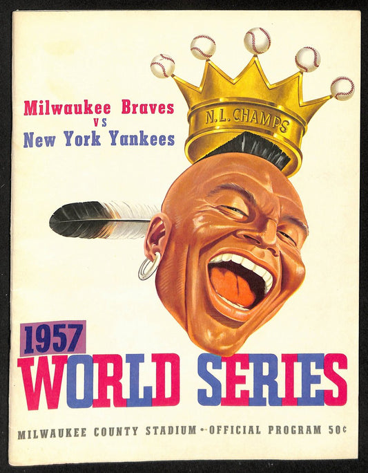 1957 World Series Program Milwaukee Braves vs. New York Yankees Scored 198891