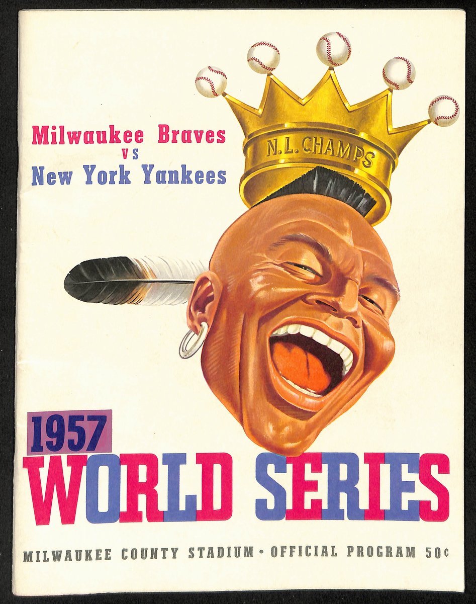 1957 World Series Program Milwaukee Braves vs. New York Yankees Scored 198893