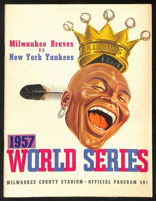 1957 World Series Program Milwaukee Braves vs. New York Yankees 198894