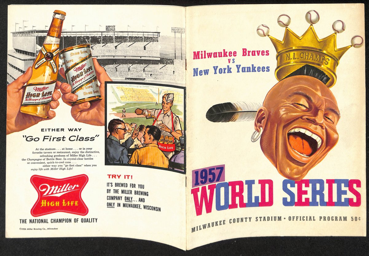 1957 World Series Program Milwaukee Braves vs. New York Yankees 198894