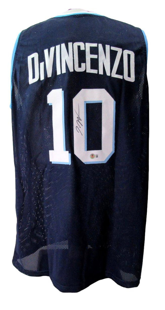 Donte DiVincenzo Signed Navy Cu8stom Basketball Jersey Villanova Beckett 198319